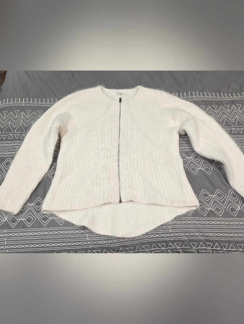 Helmut Lang Angora Sweater Zipup Cardigan Size Medium